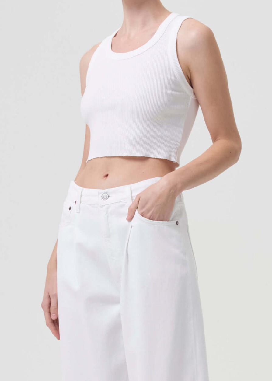 Clothing AGOLDE | Cropped Poppy Tank White