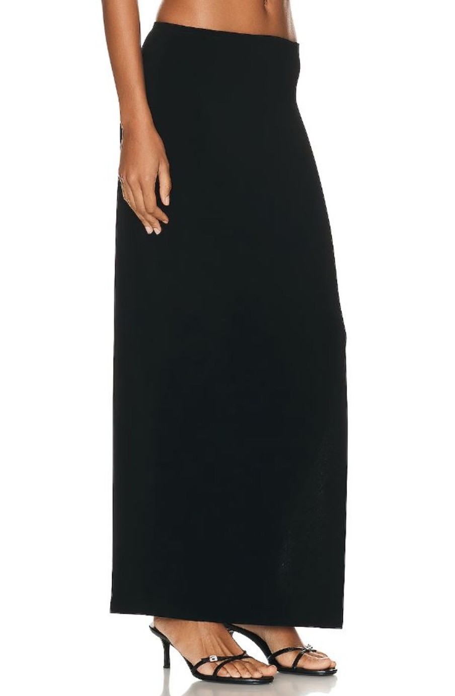 Clothing NORMA KAMALI | Side Slit Long Skirt Black