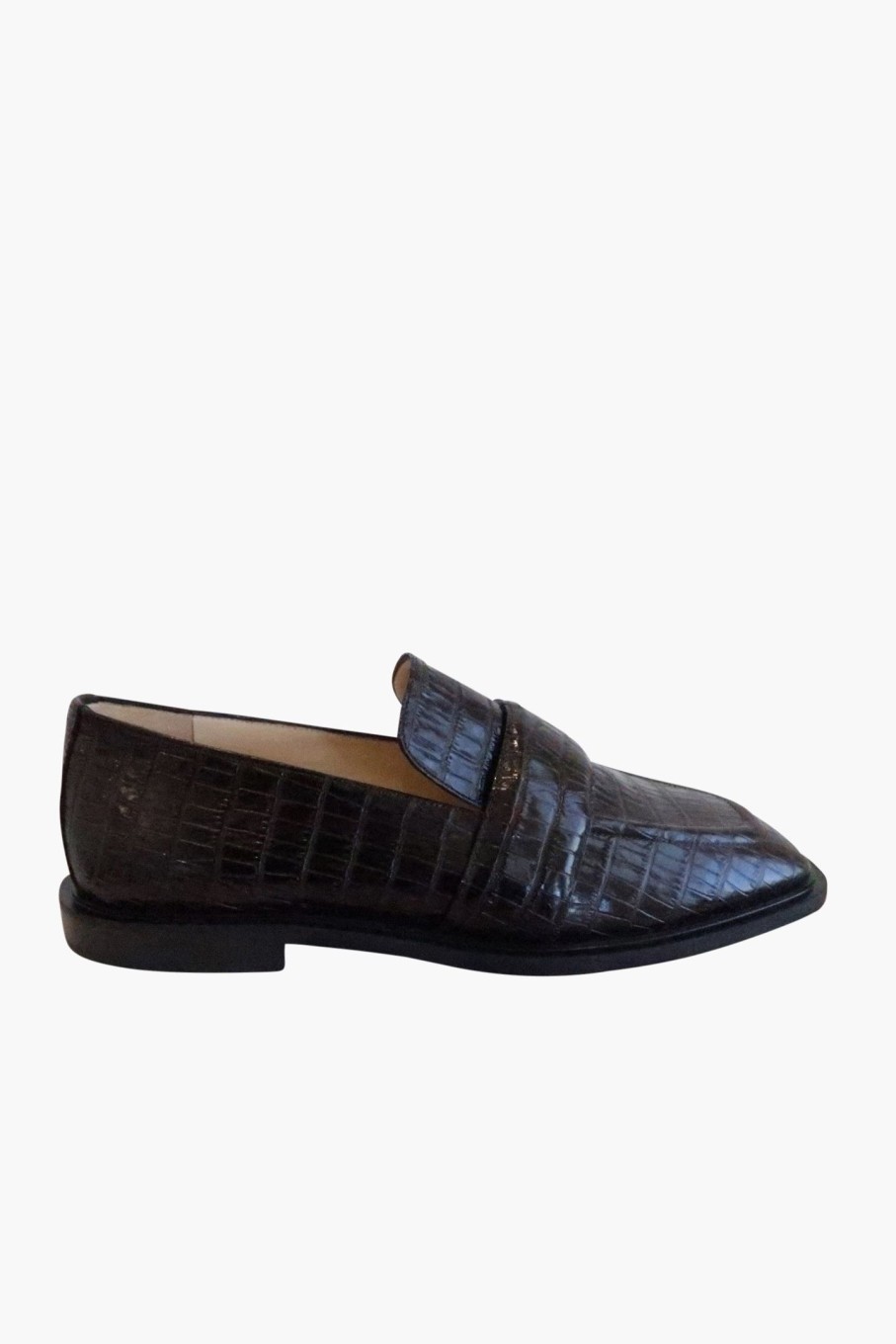 Shoes BARE BASE | Square Loafer Croc Choc