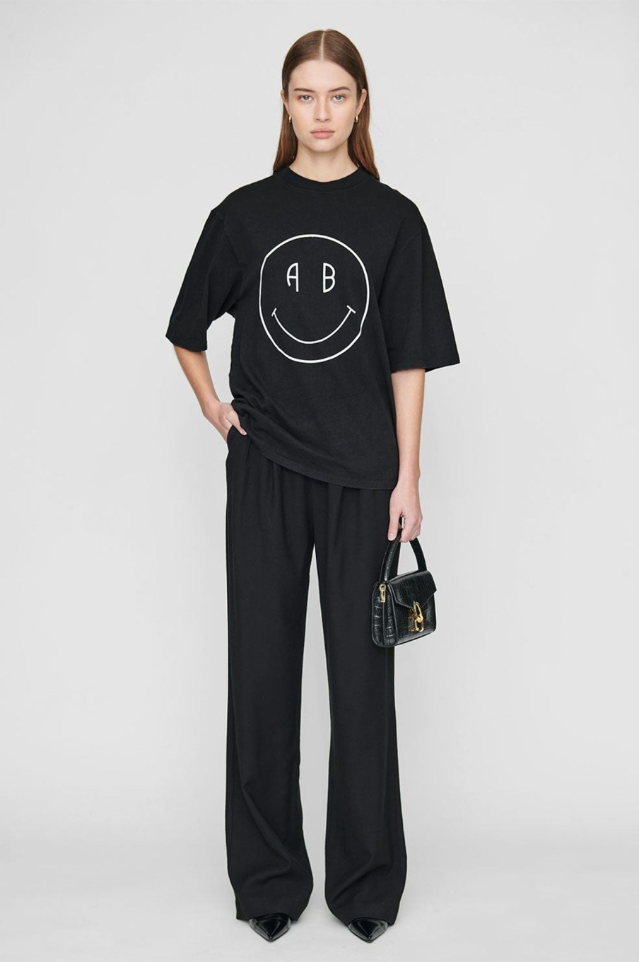 Clothing ANINE BING | Avi Tee Smiley Black