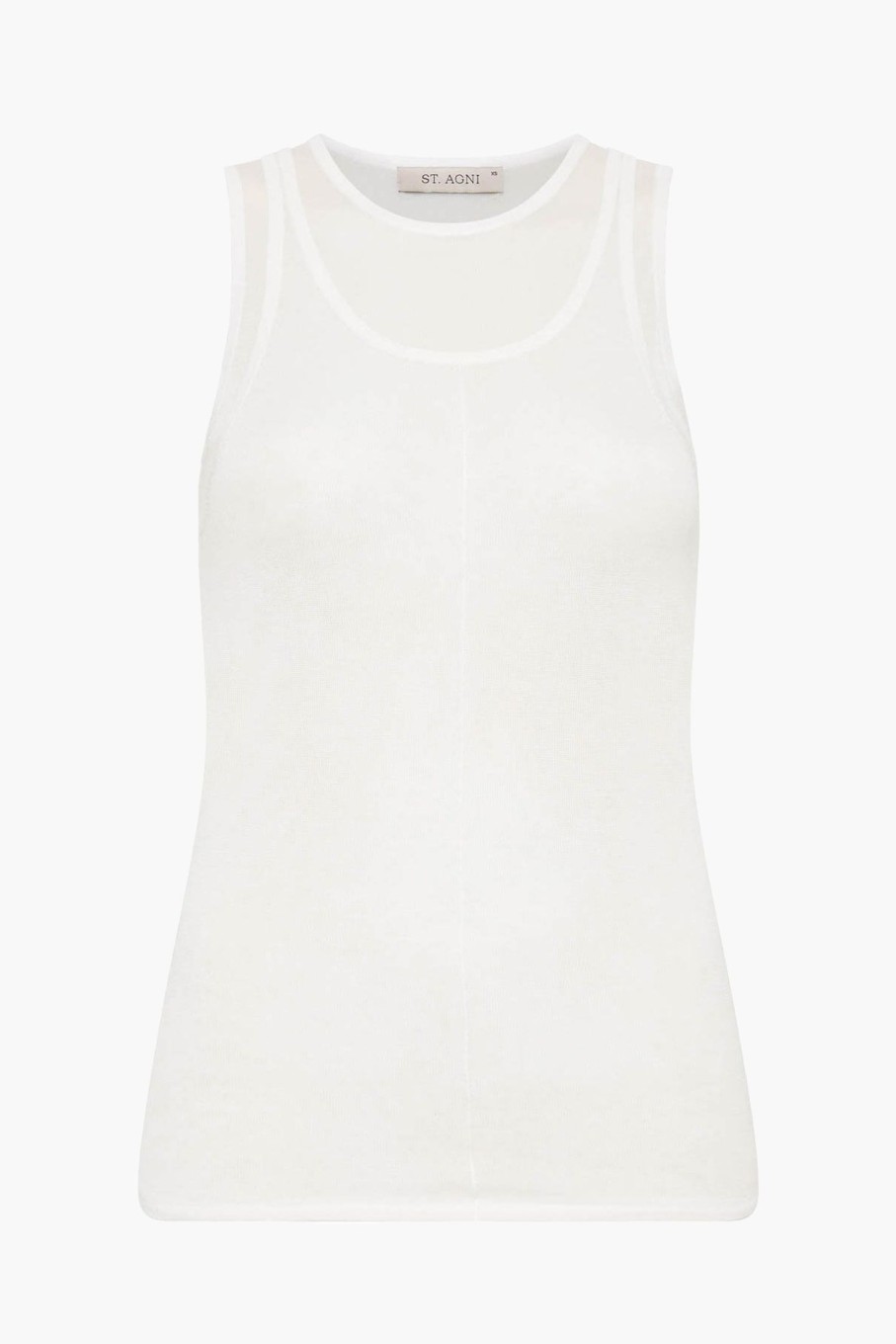 Clothing ST. AGNI | Semi Sheer Double Layer Tank White